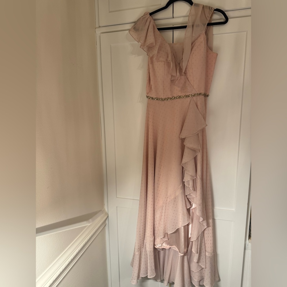 MacDuggal pink high/low dress